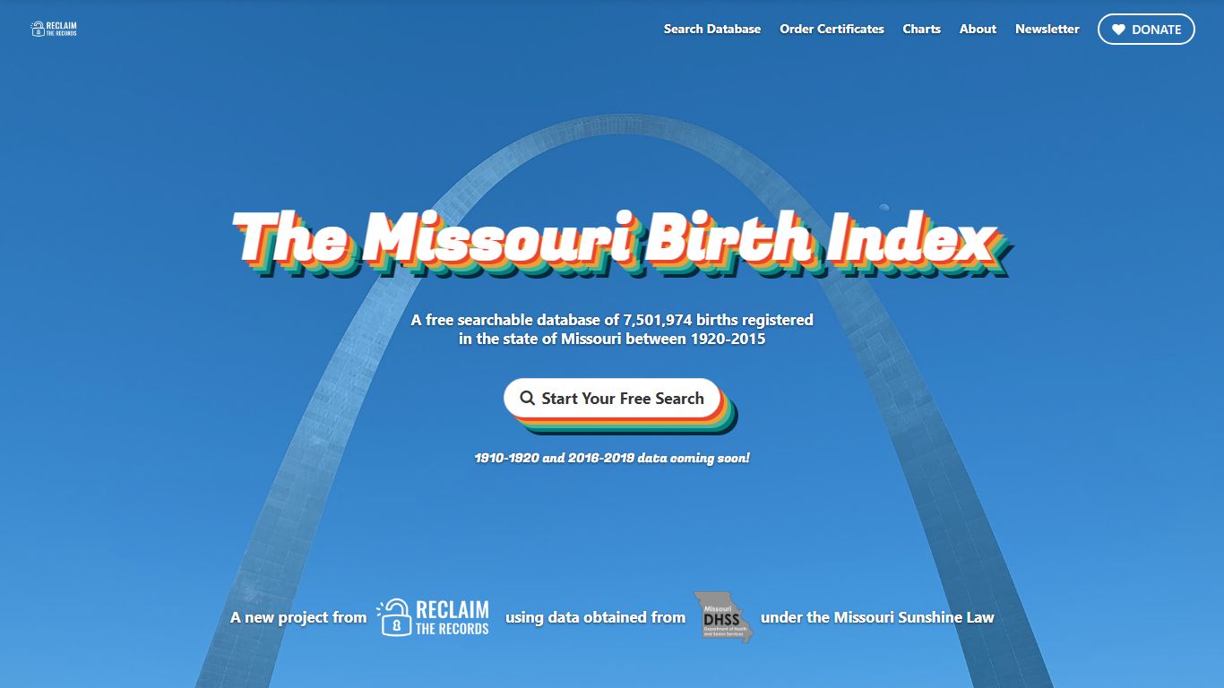 The Missouri Birth Index // Free searchable database of ...