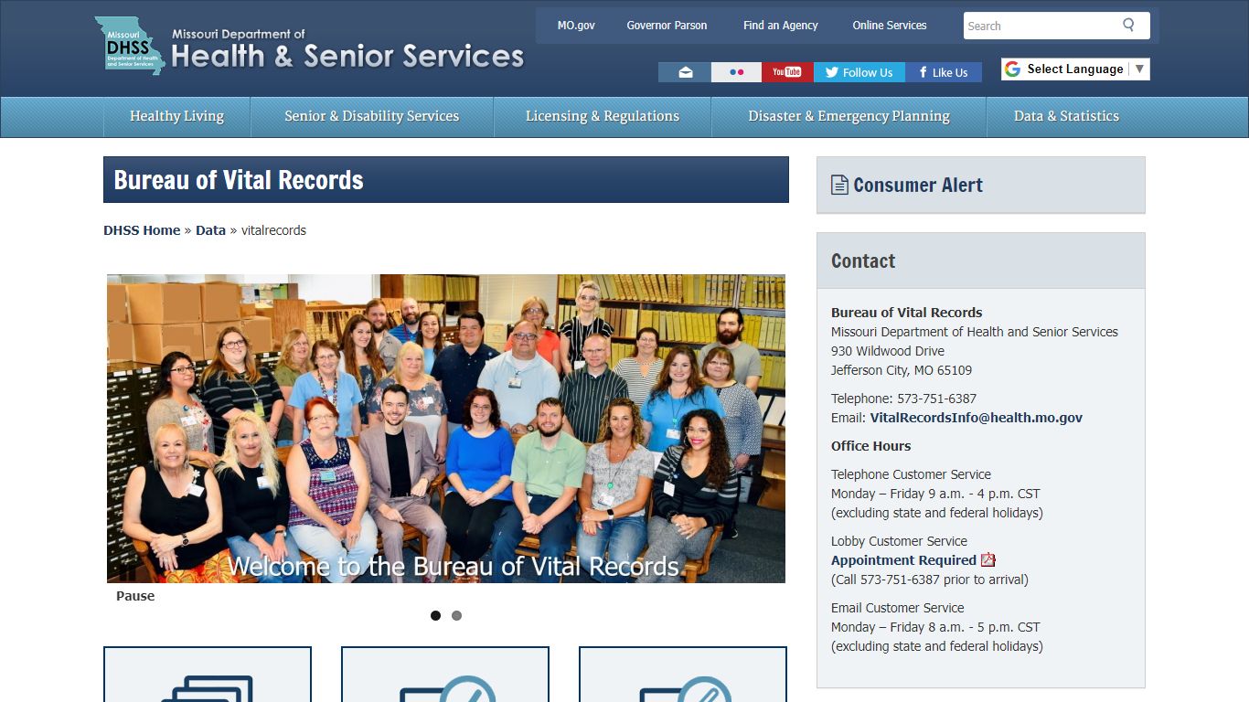 Bureau of Vital Records | Health & Senior Services - Missouri